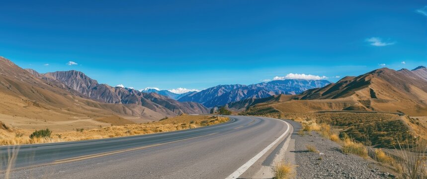 Peru's mountainous scenery featuring a winding road to Huaraz
