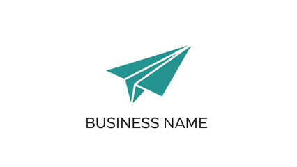 Simple Paper Plane Logo Design Template for Business.