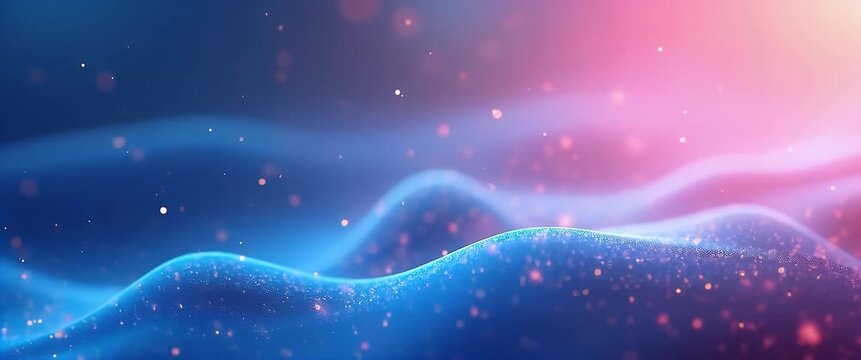 Mesmerizing abstract waves ebb and flow with gentle ambient motion, while a slow pan enhances the cinematic, ethereal glow, perfect for technology and innovation themes.