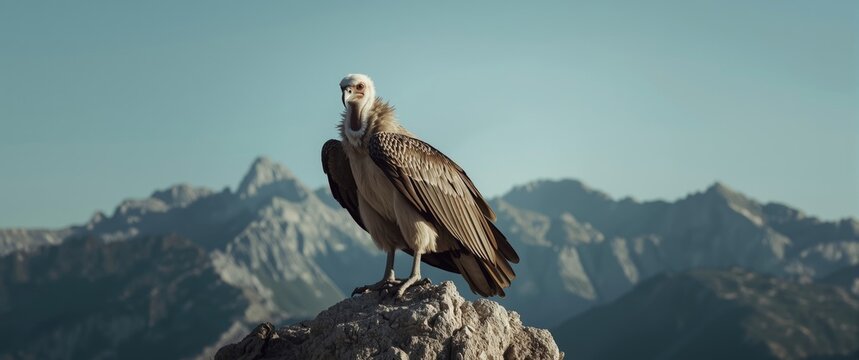 Wildness area with Griffon vulture (Gyps fulvus)