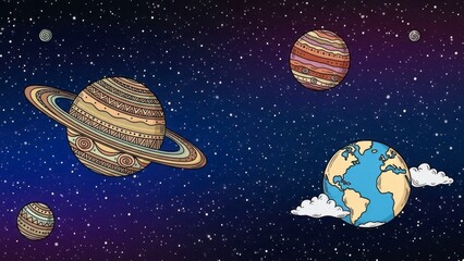 Planets in space