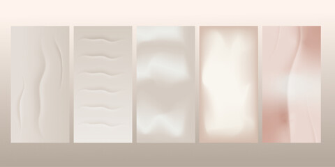 Nude gradient background with waves to create a trendy cover. Beige texture for web design.