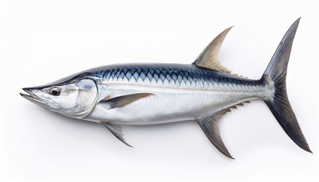 Tarpon Megalops Atlanticus Fish Isolated On White Background