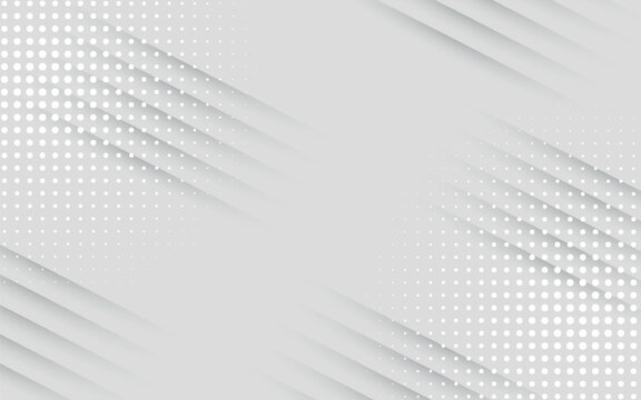 Grayish white abstract background with modern scratched lines pattern. Minimalist geometric design with halftone dots combination for cover, banner, brochure, and certificate.