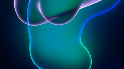 Naklejka premium 3d render of abstract art with surreal rubber band stripes in curved, wavy organic lines forming in process of circular transformation in blue, red yellow, and white colors on a white background