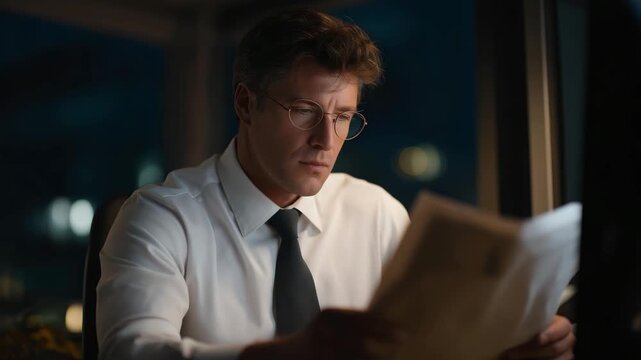 A hiring manager reflecting after an unsuccessful onboarding decision, reviewing notes and resumes to understand where judgment failed. cinematic color correction, natural uneven lighting yet