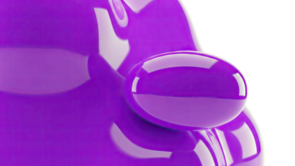 Close-up of a Shiny Purple Balloon Dog Sculpture
