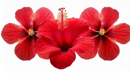 Bright Red Hibiscus Flower Isolated