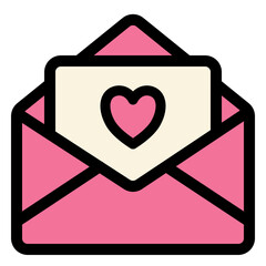 Pink Love Letter Envelope Icon Vector Illustration