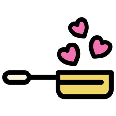 Love Food Cooking Icon Minimal Style Vector Illustration
