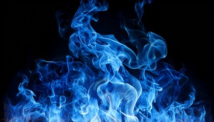 Blue Fire On A Black Background