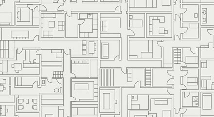 Seamless Blueprint Pattern of Apartment Floor Plans