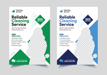 Cleaning Services Flyer Template Design, Cleaning service promotional poster flyer template