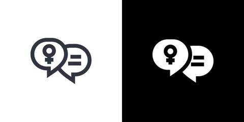 Conversation icon concept with flat Black White Background. Vector illustration.