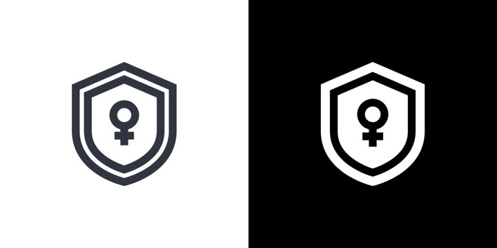 Shield icon concept with flat Black White Background. Vector illustration.