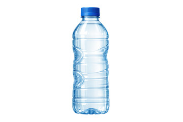 Naklejka premium Plastic bottle containing clear drinking water with a blue cap, ready for refreshment and hydration, transparent background