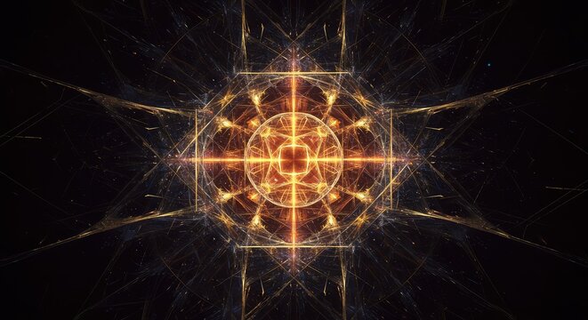 Deep space complexity showing endless nested geometric patterns and digital pathways to non-objective infinity ,limitless ,futuristic ,energy