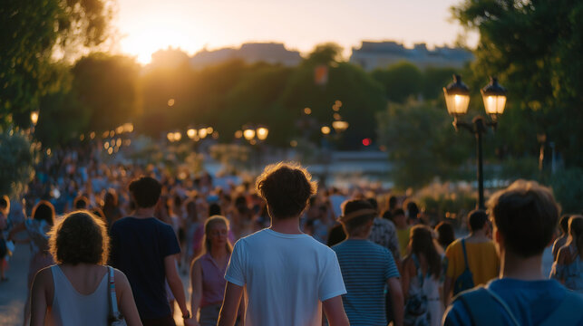 the vibrant atmosphere of a bustling city during a heatwave, where shimmering streets radiate warmth and locals seek shade in parks, creating a lively yet sweltering urban scene infused with