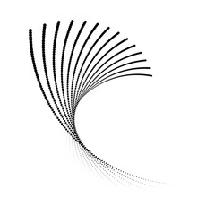 Dotted circular logo. circular concentric dots isolated on the white background. Halftone fabric design