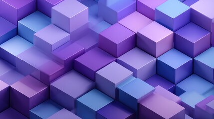 Obraz premium Abstract geometric purple cube pattern