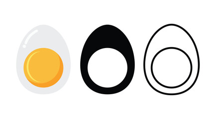 Boiled egg flat vector icon design isolated on a white background. Egg symbol
