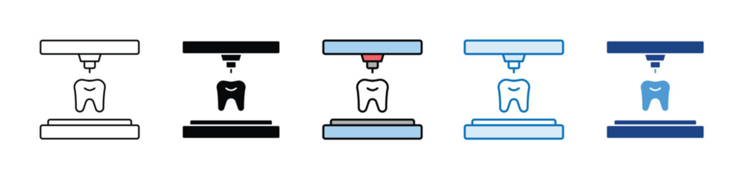 Dental Models minimal icon set multiple style collection