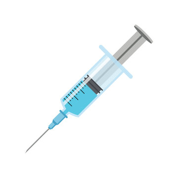 Medical syringe vector illustration isolated on white background for healthcare and vaccination