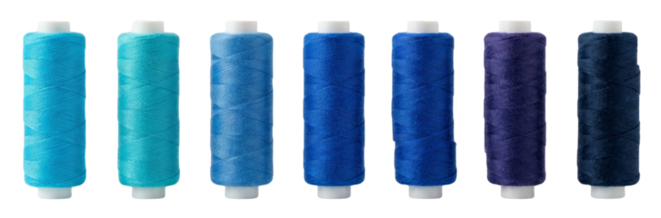 Spools of Thread in Shades of Blue and Purple