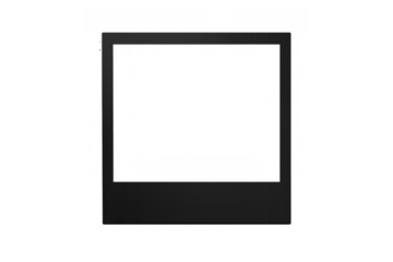 Instant film frame with a black border, providing an empty template for displaying pictures and conveying concepts of memory