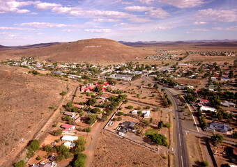 Small town in dry arid region, in Karoo, South Africa