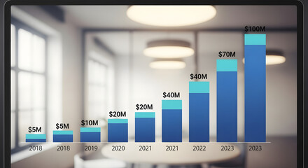 Financial Growth Bar Chart Illustration