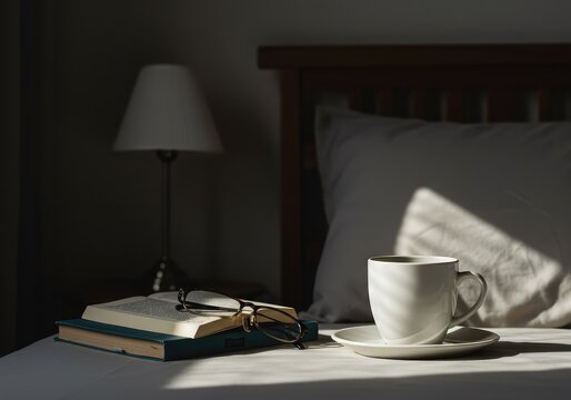 Cozy morning light streaming into a bright room, highlighting comfort objects and the peaceful start to a lazy, happy weekend day ,atmosphere ,lifestyle ,simplicity
