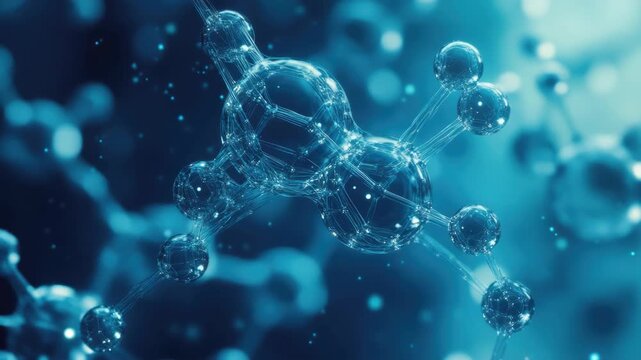 A detailed 3D representation of a deoxyribonucleic acid molecule structure.