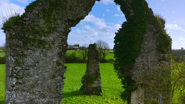 A ruin of an old house in a field in Midleton, Cork, Ireland