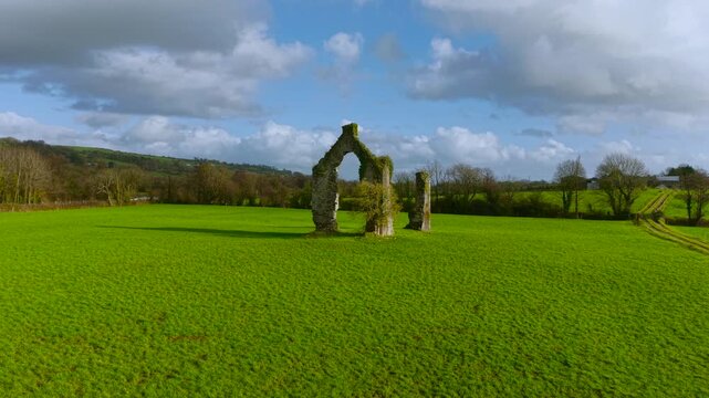A ruin of an old house in a field in Midleton, Cork, Ireland