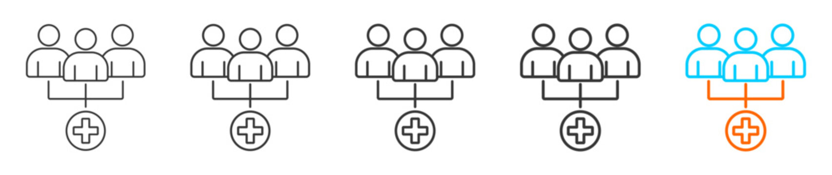 new employee icon set multiple style collection	
