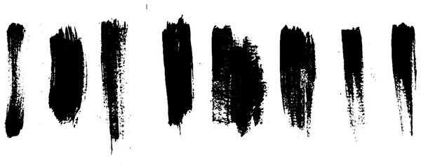 Black Grunge Brush Stroke Collection. Grunge Brush Stroke Texture Pack. Vector Bundle