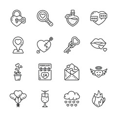 Fototapeta premium Grab this amazing outline set of love and romance in trendy style