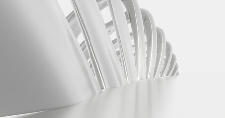 Futuristic white architecture background 3d render