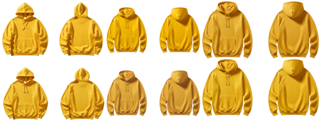 Yellow Hoodie Mockup Grid – Apparel Template Collection for Digital Licensing