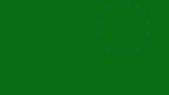 Firework circle burst animation featuring line shape explosions and shimmering sparks, cartoon flat vector blast element designed for green screen background in 4K