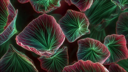 Abstract Bioluminescent Fiber Petals