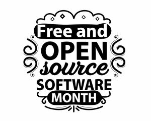 Obraz premium Open Source Software Month Vector Illustration, Free Software and Developer Community Design