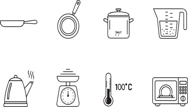 Essential kitchen tools and cooking equipment for food preparation and culinary tasks