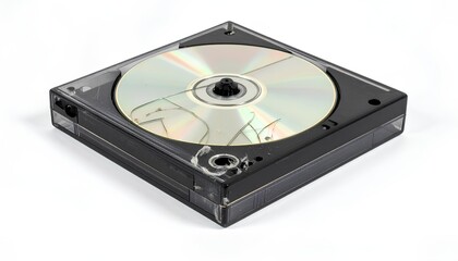 Smashed optical disc and broken plastic CD case covered in dust indicating data loss