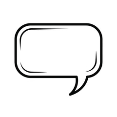 Fototapeta premium Simple speech bubble outline for communication and conversation.