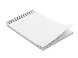 Blank spiral notebook page isolated on transparent background