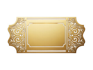 Ornate golden frame isolated on transparent background