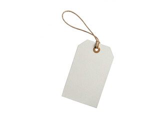 Blank price tag hanging isolated on transparent background