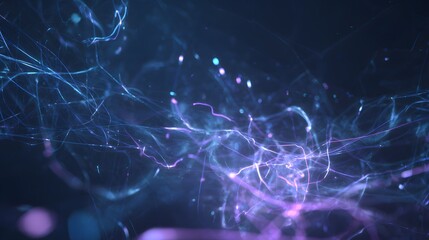 Futuristic data streams visualize complex networks glowing softly through deep blue cosmic space